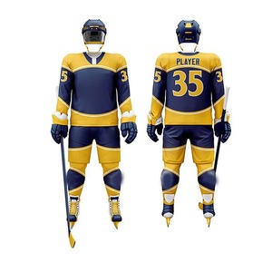 Latest OEM Custom Premium Quality Unisex Printed Ice Hockey Uniform Sets 100% Polyester Quick Dry Breathable Custom Team Name - Product Image 4