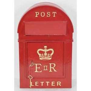 Boîte aux lettres ER II rouge, revêtement décoratif, montage mural, boîte aux lettres de jardin, résistante aux intempéries, abordable, boîte aux lettres rustique, prix abordable - Product Image 4