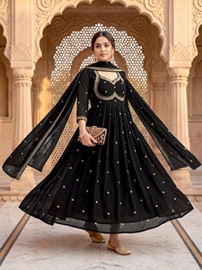 Festive Elegant Premium Silk Blend <b>Womens</b> Embroidered <b>Kurta</b> With Patiala Dupatta Ethnic Outfit Smooth premium silk blend <b>womens</b> - Product Image 6