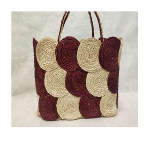 Bolso Tote de Paja Tejido a Mano de Primera Calidad, Dos Tonos, con Cadenas, Bolso Unisex Natural, Ecológico y Moderno, 10x4 Pulgadas - Product Image 4