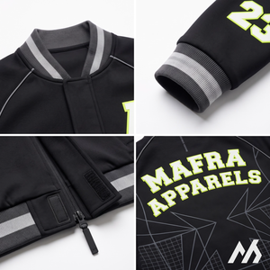 Men's Aero-Grid Performance Varsity <b>Jacket</b>-Waterproof 320GSM Ripstop Nylon Athletic Outerwear Streetwear Sizes 4XL-5XL - Product Image 4
