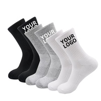 Chaussettes de sport unisexes jetables en polyester de haute qualité, personnalisées, anti-bactériennes, imprimées, brodées, décontractées, noires et rouges, coupe mi-mollet