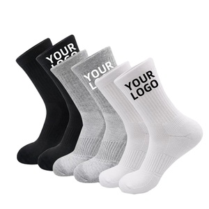 Unisex High Quality Polyester Sports <b>Socks</b> Custom Anti-Bacterial Gym Print Embroidered Casual <b>Socks</b> <b>Black</b> Red Crew Anti-Slip - Product Image 1
