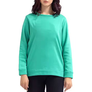 Sweat-shirt pour femme à logo personnalisé sur le devant, manches longues, 100% coton, écologique, respirant, de haute qualité, vente en gros - Product Image 1