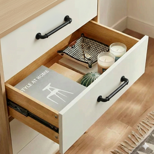 Industrial Pipe Style Zinc Alloy Contemporary Matte Black Round Bar Pull Cabinet Handle for Kitchen Bathroom Furniture <b>Hardware</b> - Product Image 6