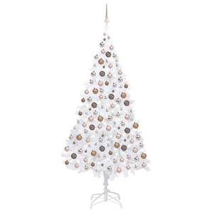 Albero di Natale Artificiale Bianco Preilluminato da 240 cm con Set di Palline - Product Image 1