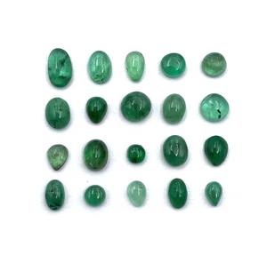 พลอยมรกตธรรมชาติจากแซมเบีย รูปทรงผสมแบบคาโบชอง ขนาด 3*4-4*6 มม. น้ำหนัก 10 กะรัต สำหรับทำเครื่องประดับ - Product Image 2