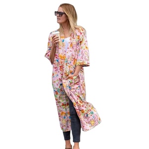 Kimono en coton le plus vendu tenue décontractée Saint Valentin occasion de plage taille libre bouton décoration directement fabricant indien - Product Image 1