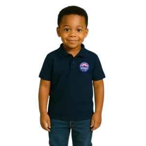 Polo brodé bleu foncé pour garçon, décontracté, à manches courtes, pour l'école, confortable, style de vie, vêtement supérieur - Product Image 6