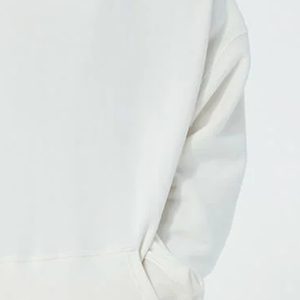 Sudadera con Capucha Blanca Extra Grande para Hombre, 100% Algodón Felpa, Color Sólido Informal, Corte Regular, Hombros Caídos - Product Image 2