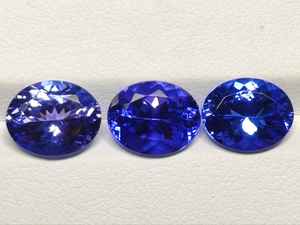 3A, AA 8x10mm 8.75 Quilates Tanzanita Limpia con Lupa Corte Facetado Excelente Forma Ovalada 3 Piezas Conjunto de Piedras Preciosas para Colgante y Pendientes - Product Image 3