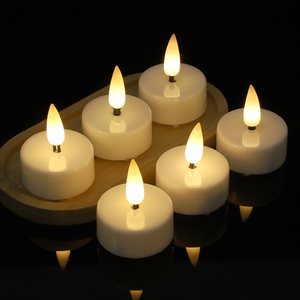 TOOWIN Led Rechargeable Remote Control Simulated Tea Candle Lamp, Christmas Party Decorative Candle, Home Night <b>Light</b> - Product Image 3