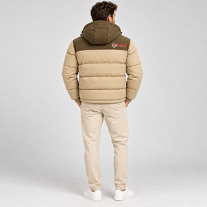 Chaqueta Acolchada con Capucha para Hombre FLY NUMBLE, Diseño Color Block, Abrigo de Invierno Cortavientos, Relleno de Poliéster, Estilo Casual, Corte Regular 2026 - Product Image 2