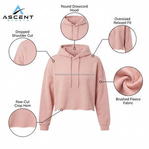 เสื้อฮู้ดครอปท็อปผู้หญิง สไตล์ลำลอง สตรีทแวร์ แฟชั่น รับผลิตแบบ OEM ODM แบรนด์ส่วนตัว ขายส่ง - Product Image 5