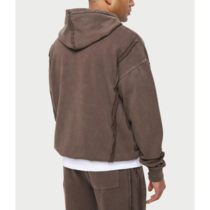 Custom Mens Oversize Hoodie Heavy Weight French Terry Acid Wash Style Streetwear Pullover Hooded Collar Vintage Wash Winter Wear - Product Image 6