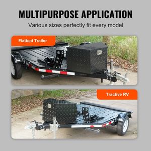 Aluminum Alloy Heavy Duty Trailer Tongue <b>Box</b> Diamond Plate <b>Tool</b> Chest with Lock Keys for Storage and Utilization - Product Image 2