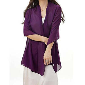 Women Solid Color Chiffon Scarf Long Lightweight All Seasons Daily Wear Scarves for Adults - Product Image 5