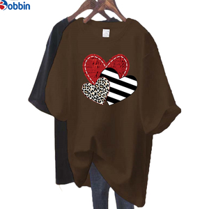 Camiseta de Mujer a Precio Económico con Logotipo Personalizado al por Mayor, Camisetas de Mujer Extra Grandes con Estampado de Amor de Verano, Cuello Redondo Holgado, Top de Mujer - Product Image 3