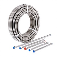 Tuyau flexible ondulé en acier inoxydable SUS 304, connecteur de chauffe-eau FIP 1/2" ou 3/4", tube d'extension CSST anti-fuite