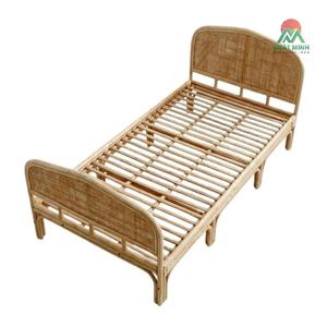 Cuna de ratán Nhat Minh para niños de 3 a 8 años, diseño rústico, muebles de dormitorio, color natural, tamaño individual - Product Image 2
