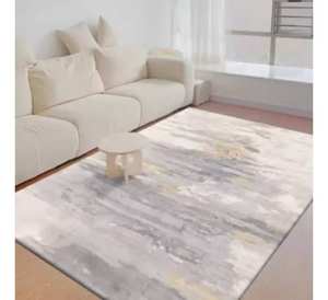 Alfombra de lujo con aspecto floral, ecológica, de pelo alto, corte en bucle, hecha a mano, diseño moderno, apta para mascotas, para sala de estar, estilo multicolor. - Product Image 3