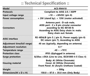 Contrôleur d'antenne de station de base 4G LTE 5G AISG2.0 3GPP à 4 canaux avec inclinaison électrique à distance, durable et fiable pour l'extérieur - Product Image 4
