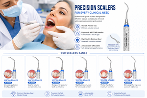 เครื่องมือขูดหินปูนสเตนเลสสตีลระดับมืออาชีพสำหรับงานทันตกรรม รุ่น Premium Dental 103/106 104/105 และ 107/108 ยี่ห้อ OEM Zetomed Pro - Product Image 2