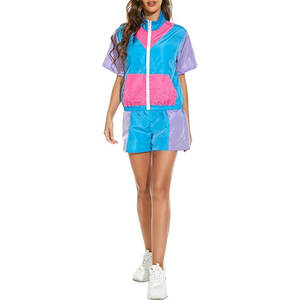 Women Winter Solid Stand Collar Outdoor Windbreaker Short Set Waterproof Quick Dry Tracksuit for <b>Travel</b> - Product Image 5