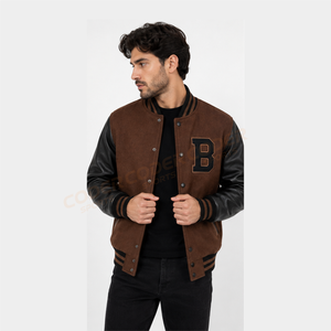 Chaquetas Varsity Letterman de Talla Personalizada, Cuerpo de Lana, Mangas de Cuero Genuino, Ropa de Invierno, Chaqueta Varsity para Hombre Elegante y con Estilo - Product Image 3