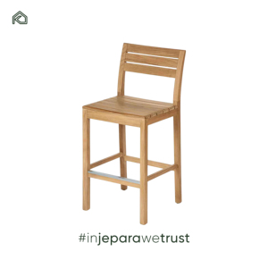 Lujo Taburetes para Mostrador de Madera de Teca de Indonesia Sillas de <b>Bar</b> Modernas Muebles de Jardín Comercial para Hotel Café - Product Image 2