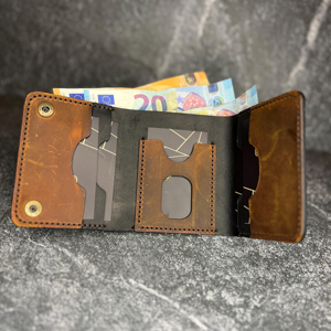 Real Leather Trifold Wallet Men Multi <b>Card</b> <b>Holder</b> RFID Blocking Custom Logo Thin <b>ID</b> Window Pocket Purse NTW-0086C - Product Image 6