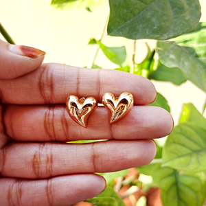 Wholesale minimalist jewelry 18k gold plated love heart stud <b>earrings</b> trendy simple for women girls anti tarnish dainty studs - Product Image 3