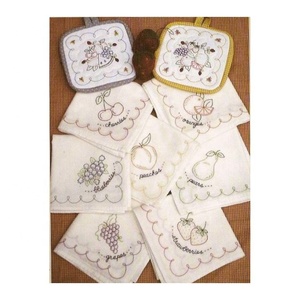 Toallas para platos de secado rápido multiusos certificadas GOTS de algodón orgánico resistente 100% con bordado floral nuevo diseño diario personalizado - Product Image 2