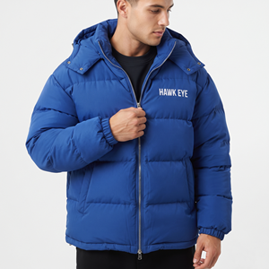 Men Winter Warm Puffer Jacket Hooded Quilted <b>Padded</b> Full Zip <b>Coat</b> Casual Outdoor Insulated Jacket Custom Your Own Logo - Product Image 5