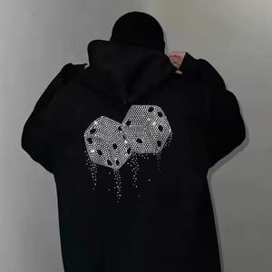 Sudadera con Capucha Negra Sólida de Invierno para Hombre 2026, Estilo Urbano, Poliéster/Algodón, Colores Personalizados, Logotipo, Forro Polar, Pedrería, Alta Calidad, Venta al por Mayor, Precio Bajo - Product Image 3
