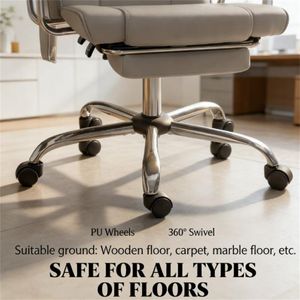 Chaise de bureau à dossier haut grise avec fonction massage et caractéristiques de confort essentielles - Product Image 4