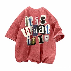 T-shirts graphiques décontractés à épaules tombantes, style streetwear oversize, effet délavé - Product Image 6