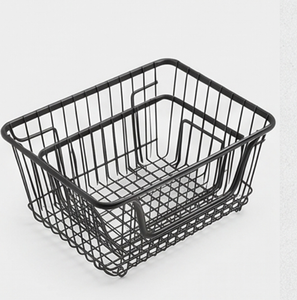 Fine Quality <b>Rectangular</b> Metal Wire Storage <b>Basket</b> With Handles Black Coated Multi-Purpose Neatening Organizer - Product Image 6
