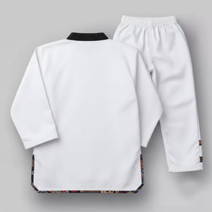 Vêtements d'arts martiaux Taekwondo sur mesure avec logo personnalisé, uniforme de Taekwondo, 65/35 polyester coton DOBOK - Product Image 3