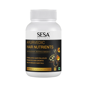Cápsulas de nutrientes para el cabello, mezcla herbal ayurvédica, fórmula nutritiva que promueve el crecimiento, bienestar del cuero cabelludo, fortalece las raíces, natural. - Product Image 1