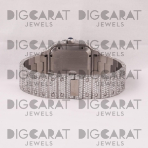 Reloj de Pulsera Unisex de Lujo con Moissanita y Cuarzo, 41 mm, Cuadrado, Esfera Multicolor, Números Romanos, Analógico, Resistente al Agua, con Incrustaciones de Diamantes - Product Image 4