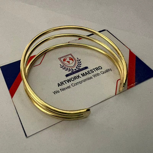 Pulsera de puño unisex de latón chapado en oro, hecha a mano, de arte metálico, talla única, joyería de moda, artesanía superior, comercio justo - Product Image 1