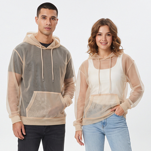 Hoodie transparent sexy pour clubbing, unisexe, 100% polyester, été, maille transparente, léger, pour hommes et femmes - Product Image 1
