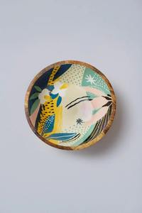 Bol de service élégant en bois de manguier avec motif imprimé en émail, pour la table de fête, la maison et la cuisine, provenant d'Inde. - Product Image 3