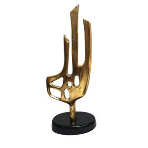 Sculpture de table en aluminium personnalisée avec finition antique en laiton et base noire Sculpture de petite taille faite à la main - Product Image 4