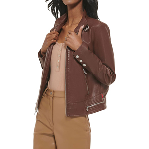Chaqueta de Cuero Personalizada de Alta Calidad para Mujer, Diseño OEM al por Mayor, Chaqueta de Cuero Transpirable de Alta Calidad OEM - Product Image 6