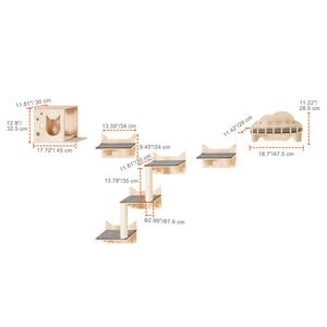 Étagères murales pour chats, perchoirs, plateformes de saut, barrières, arbre à chat, meubles flottants pour chats - Product Image 4