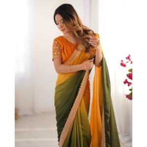 Vestidos de noche de primera calidad para fiesta de noche hermosa Saree con hilo y secuencia de encaje - Product Image 5