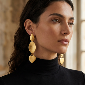 Oferta Especial: Pendientes Hechos a Mano con Baño de Oro Genuino de 24k, Diseño Étnico en Latón para Uso Festivo y de Boda, Fabricante de Joyería al por Mayor - Product Image 2