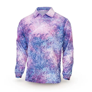 เสื้อเชิ้ตแขนยาวกันแดด UPF 50 สำหรับผู้ชาย ผ้าเจอร์ซีย์ แห้งเร็ว ระบายอากาศได้ดี โพลีเอสเตอร์ พิมพ์ลายแบบซับลิเมชั่นตามสั่ง - Product Image 4